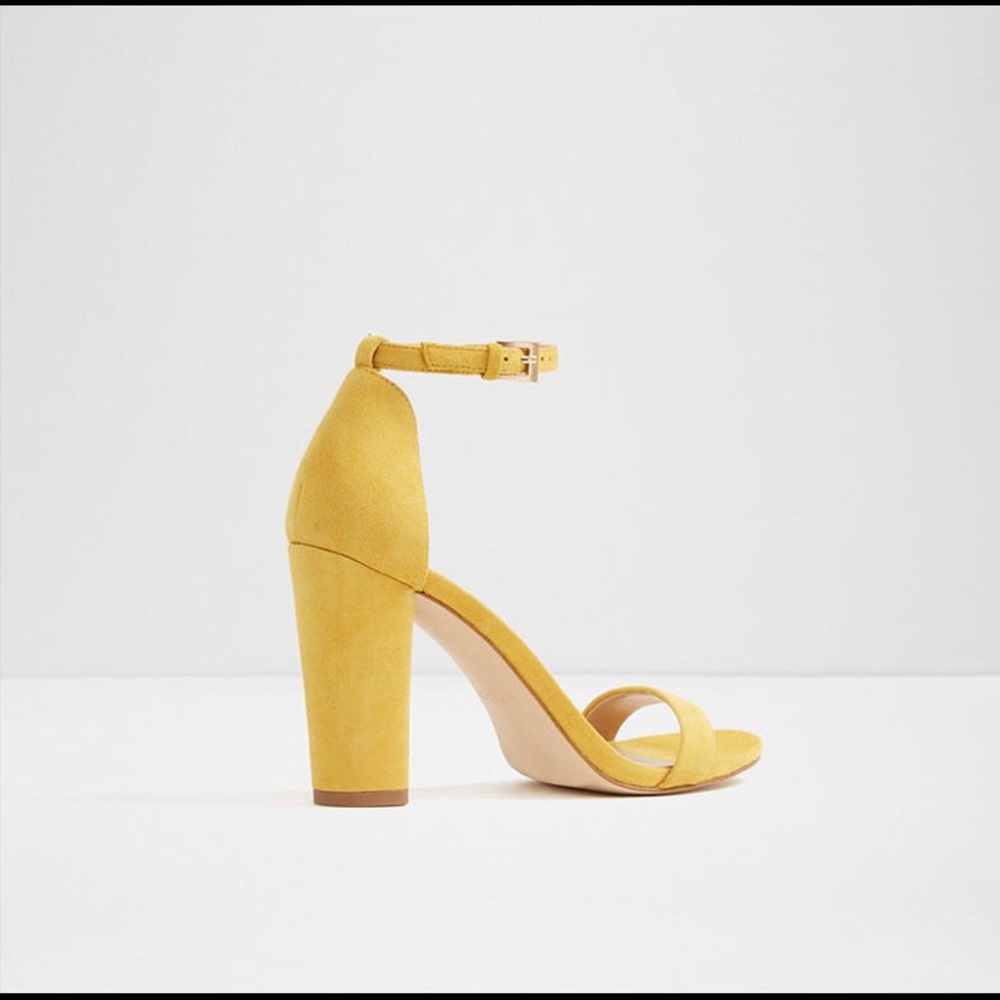 Aldo mustard block heels